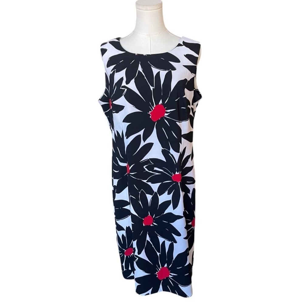 Ronni Nicole Dark Floral Sheath Dress Size 14 Sleeveless‎ Knee Length Cocktail